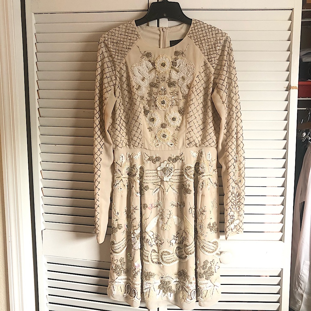 Needle and Thread Champagne Embellished Dress
